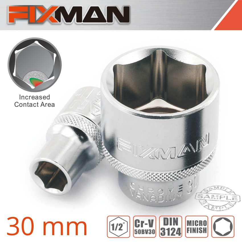 Fixman 1/2' Drive Hex Socket 30Mm X 39.8Mm
