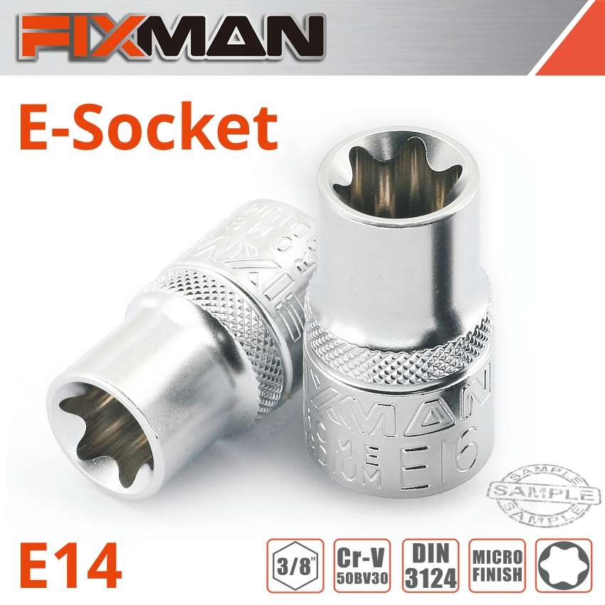 Fixman 3/8' Drive E-Socket 6 Point E14