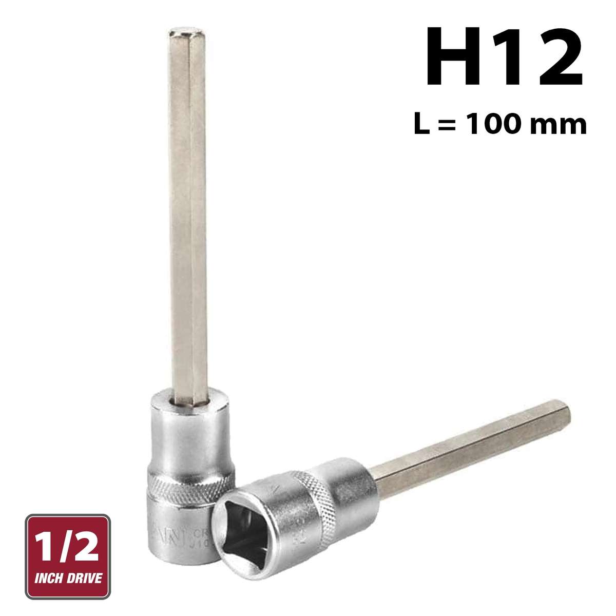 Fixman 1/2' Dr. 12 Mm X 100Mm Hex Allen Bit Socket H12