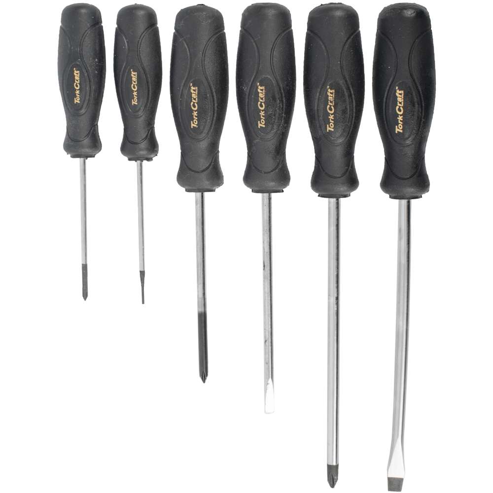 Tork Craft 6Pc Screwdriver Set Black Handle