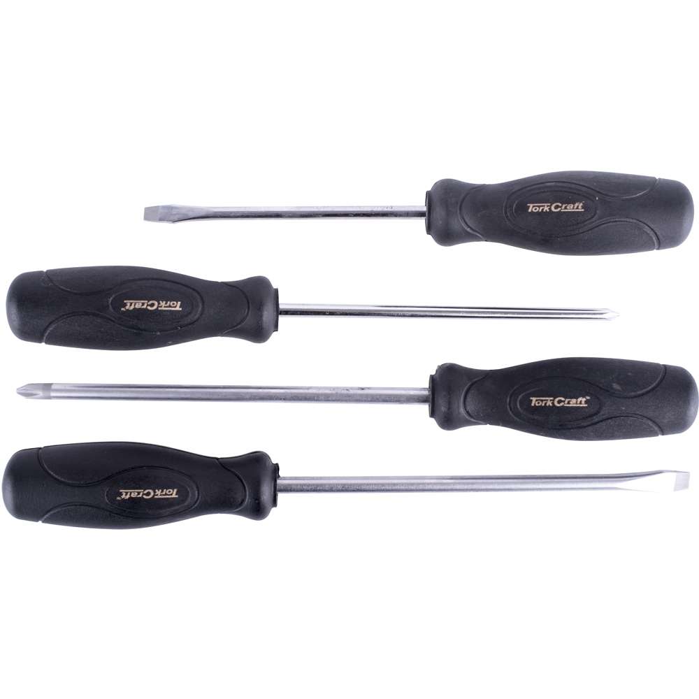 Tork Craft 4Pc Screwdriver Set Black Handle