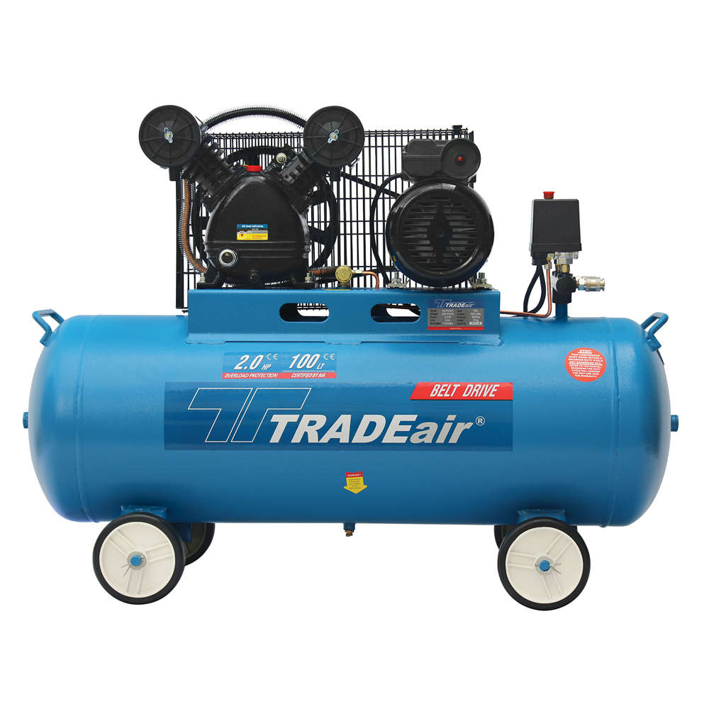 Trade 100L 1.5Kw 2.0Hp Lubricated Cast Iron V Head