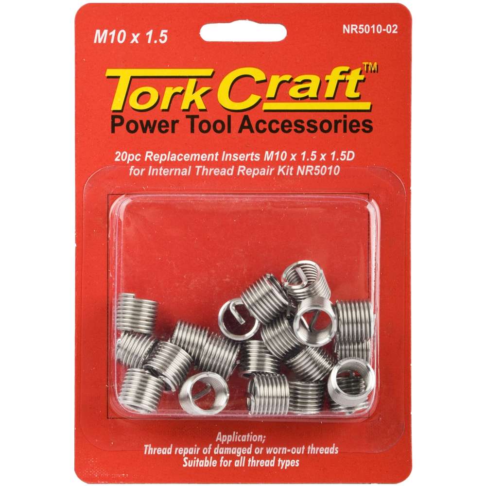 Tork Craft Thread Repair Kit M10 X 1.5 X 1.5D Repl. Inserts For Nr5010