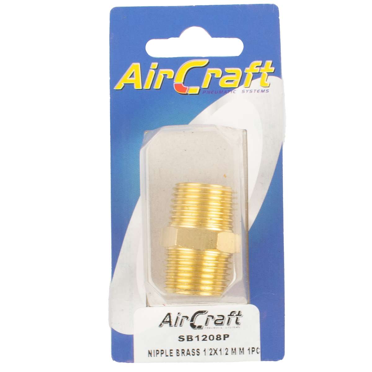 Aircraft Nipple Brass 1/2X1/2 M/M 1Pc Pack
