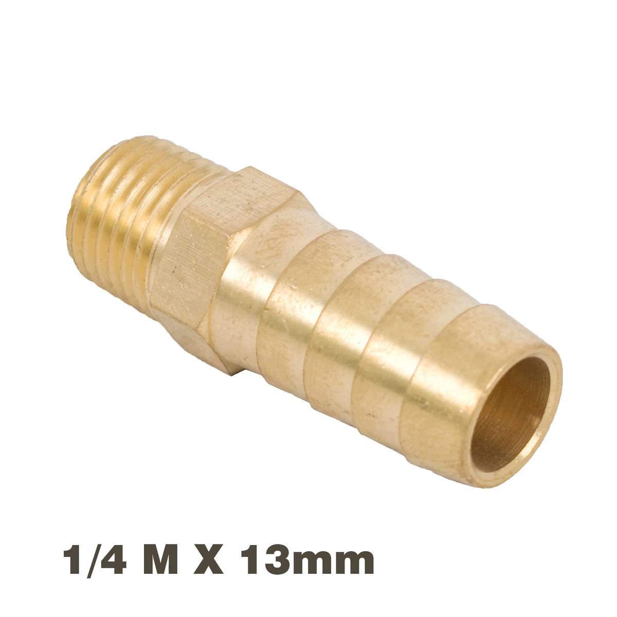 Aircraft Hose Tail Connector Brass 1/4M X 13Mm