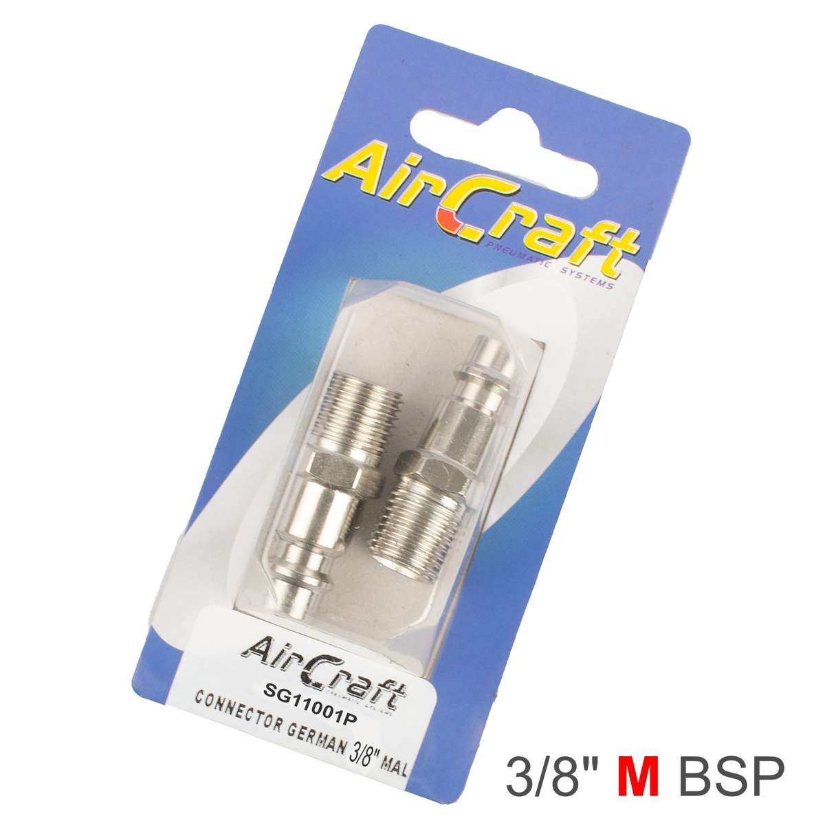 Aircraft Connector German 3/8' Male 2Pc Pack