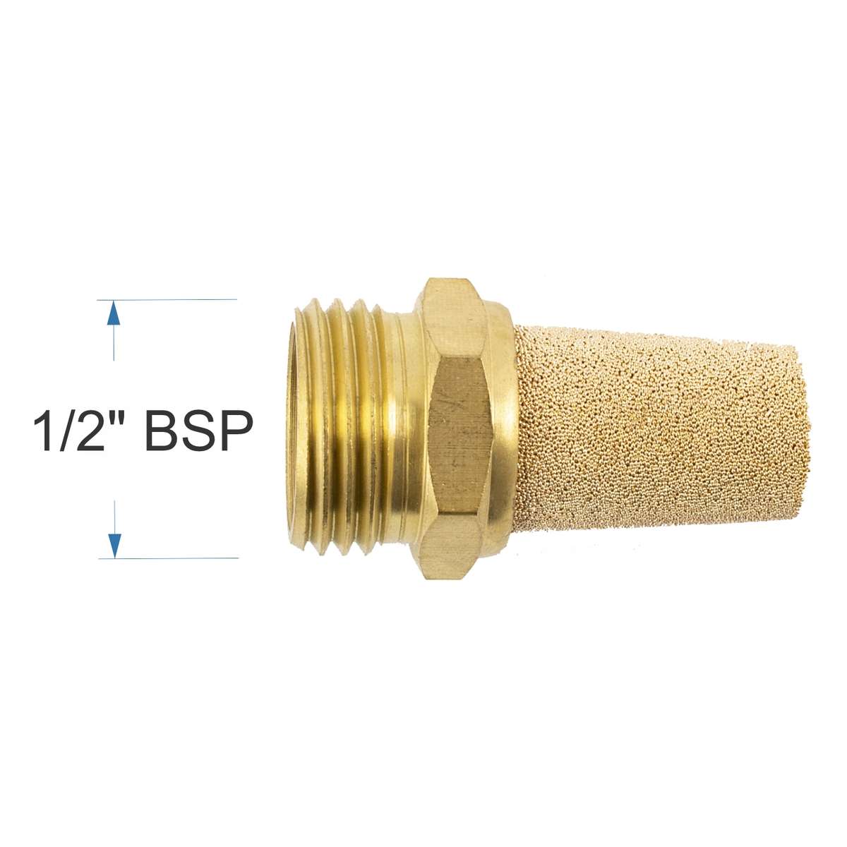 Aircraft Muffler Brass Conical 1/2' Male