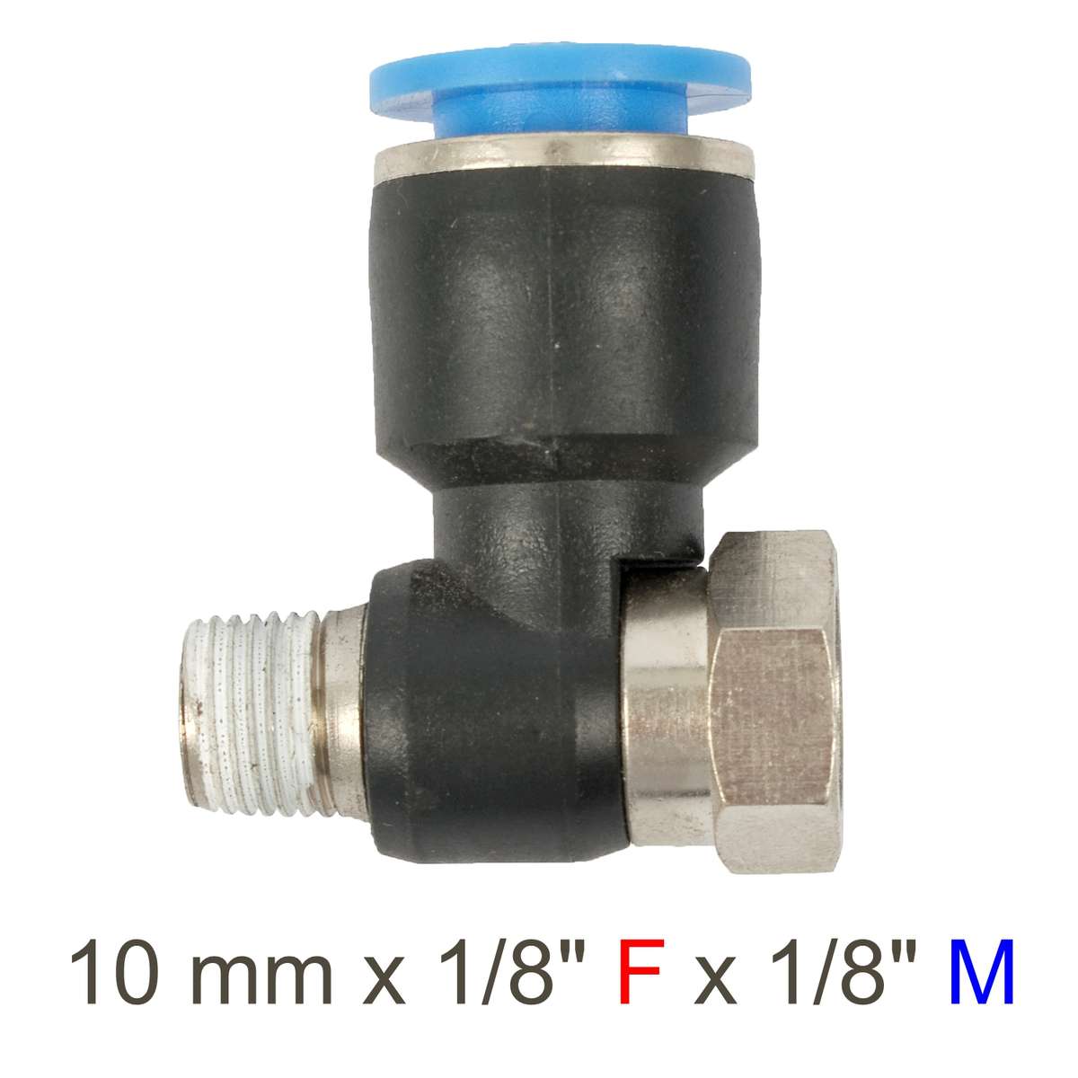 Aircraft Pu Hose Fitting Tee 10Mm X 1/8'F X 1/8'M