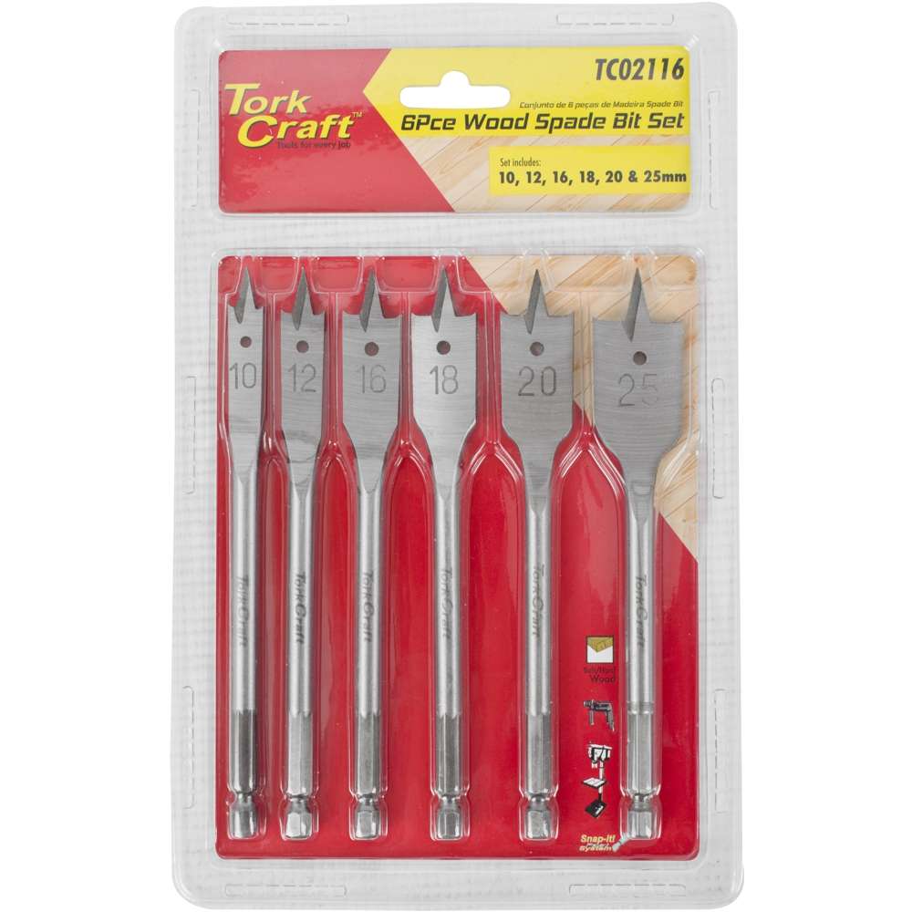 Tork Craft Spade Bit Set 6Pce