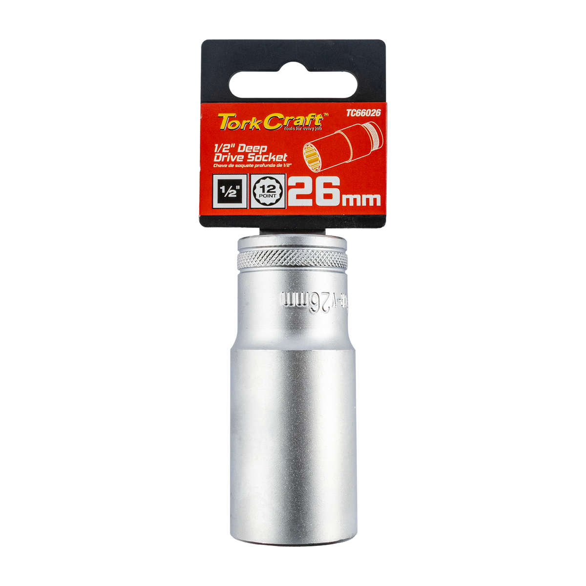 Tork Craft Socket 26Mm 1/2' Dr Deep Socket Crv 12 Point