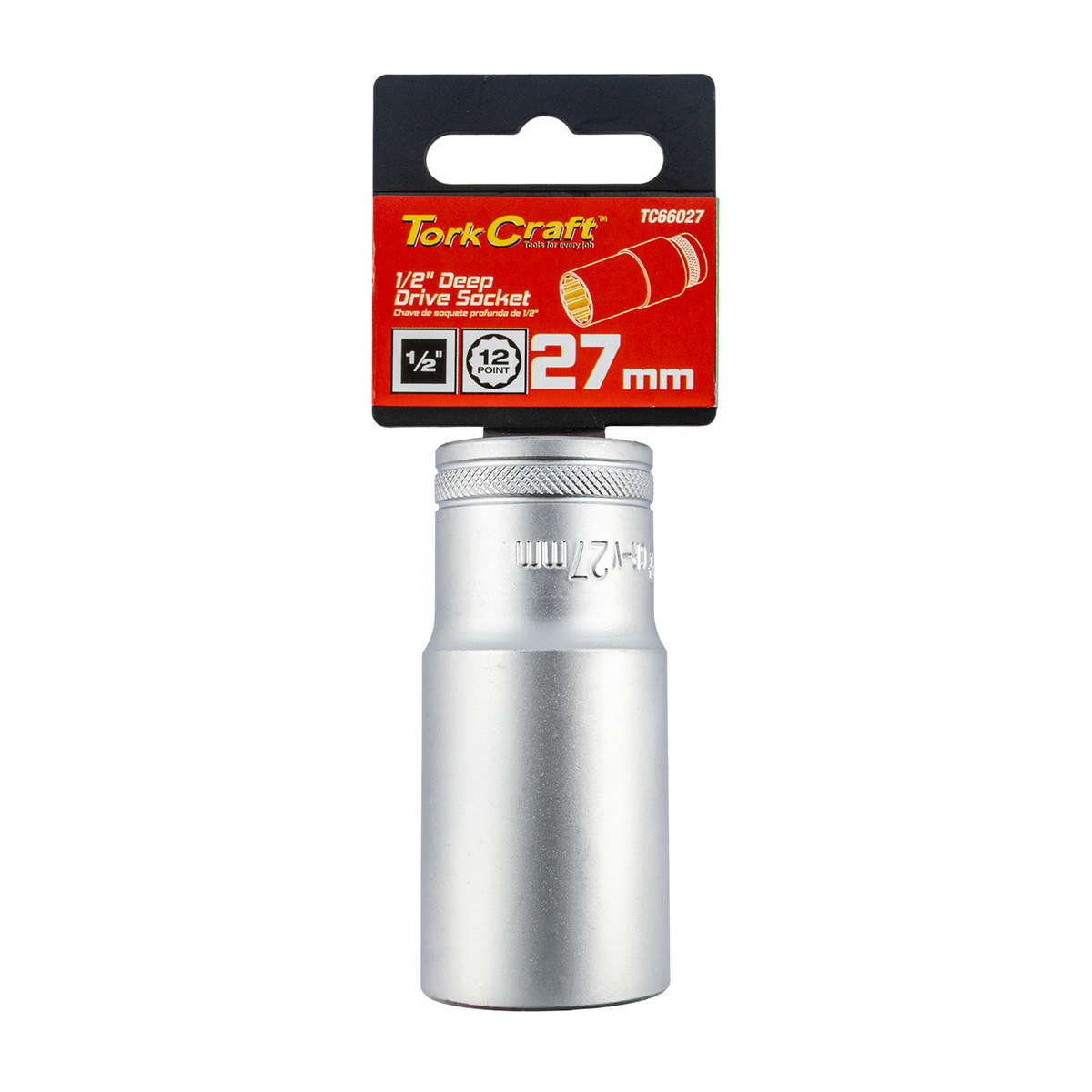 Tork Craft Socket 27Mm 1/2' Dr Deep Socket Crv 12 Point