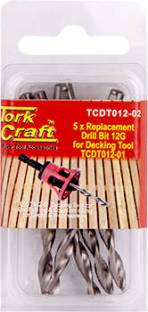 Tork Craft Replacement Drill Bits 12G X 5Pc For Decking Tool Tcdt012-01