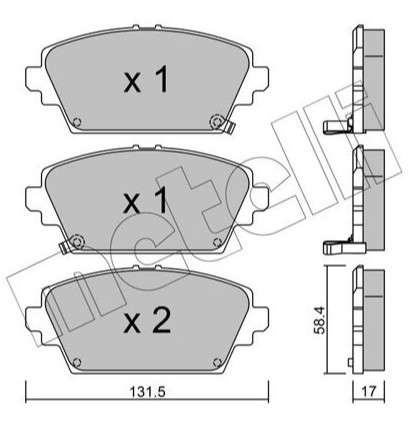 MG Brake pad set - front (131.7x58.5x17.52)