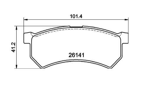 Renault brake pad set - front 101x41x15 (solid disc)