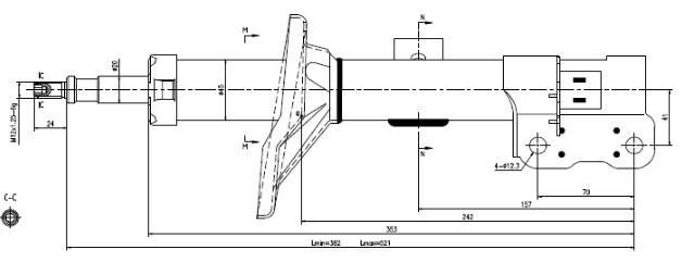 Proton shock absorber-gas-front right