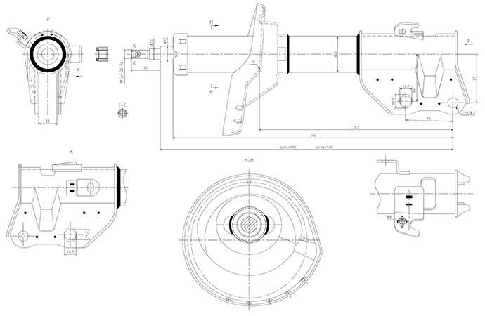 Subaru shock absorber-gas-front left