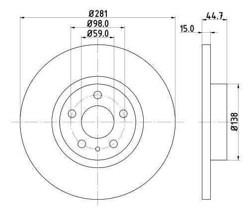 Alfa Brake disc front - solid