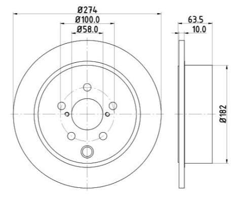 Subaru brake disc rear - solid 274x10/63