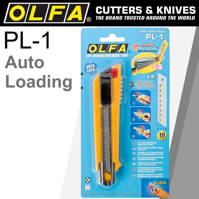 Olfa Professional Pro Load Heavy Duty Cutter 18Mm Blades Auto Re Load