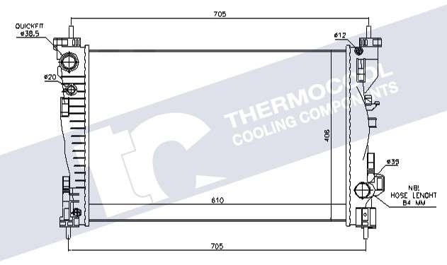 Alfa radiator-cooling-aluminium 610x408x26