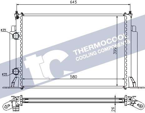 Fiat radiator-cooling-aluminium (580x399x26)