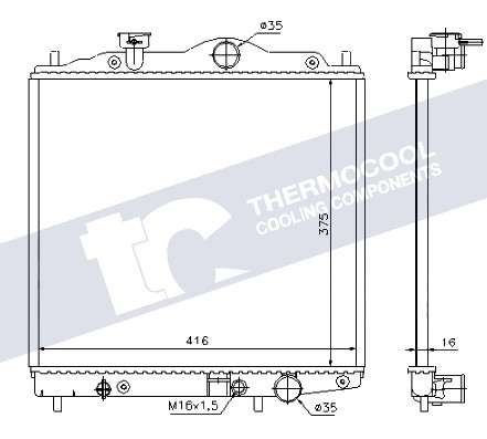 Proton radiator-cooling-aluminium 416x375x16