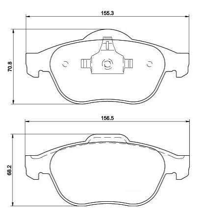 Renault brake pad set - front 156x67.9/70.8x18.3