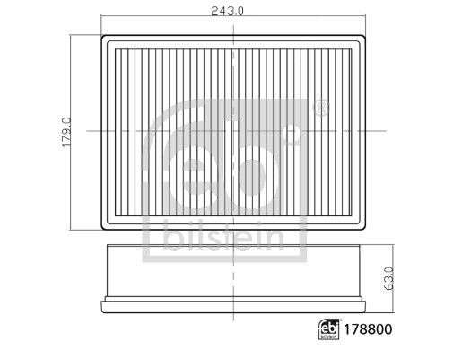 Renault filter - air - panel (243X179X63)