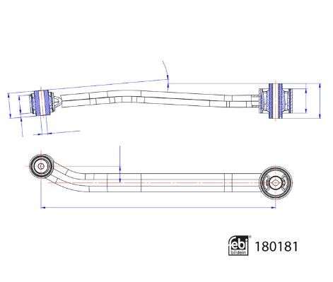 Fiat control arm-rear-upper left 520MM
