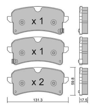 Peugeot brake pad set - rear (131x60x18)