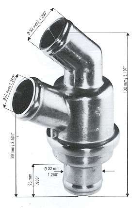 Fiat thermostat - hose unit