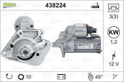 Renault starter motor - 12 volt (10 TEETH)