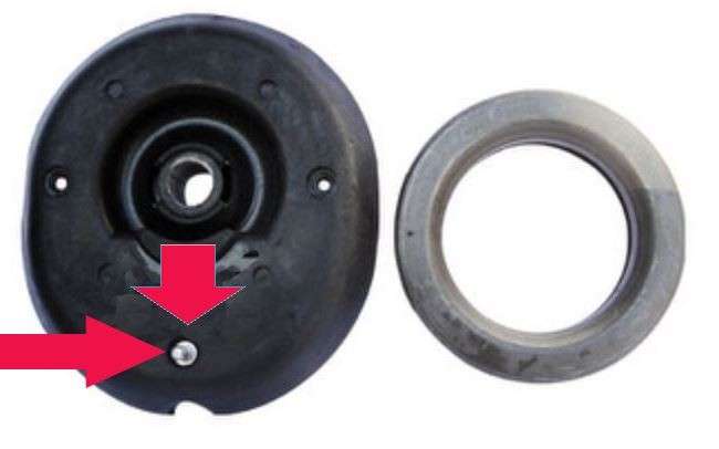 Peugeot strut/shock mounting kit-front INLINE PIN 1007