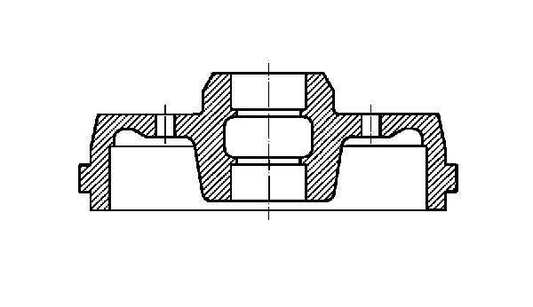 Renault brake drum - rear 203MM ID