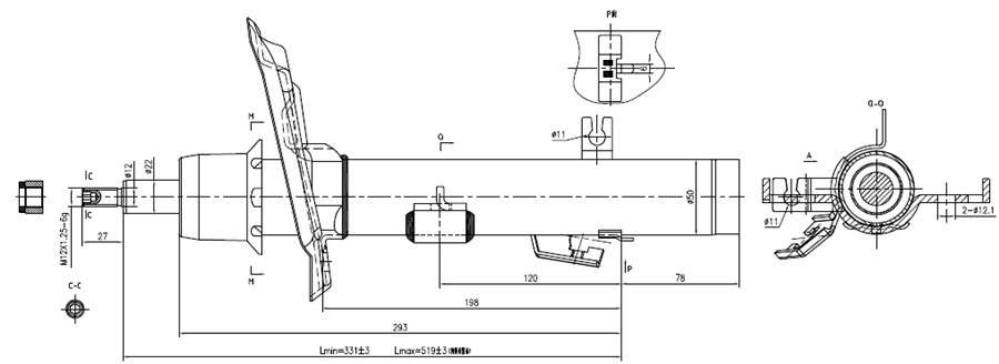 Renault shock absorber-gas-front right