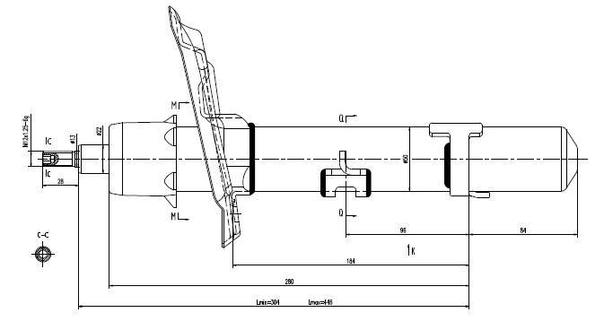 Shock absorber-gas - front L/R