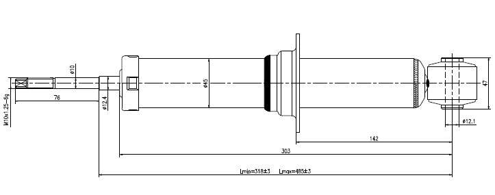 Jeep Gold shock absorber-gas-rear L or R