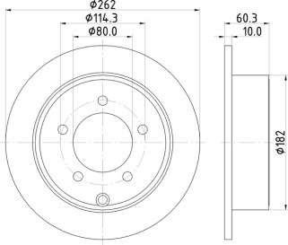 Jeep brake disc rear - solid (262x10/60)