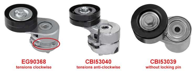 Jeep tensioner - micro-V belt 70x25 WITH LOCK PIN