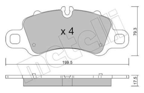 Jeep brake pad set - rear 140.5x48x14.5