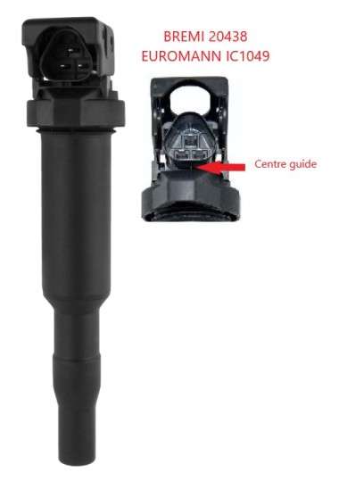 Peugeot ignition coil (1 cyl)with supp 3 PIN/CENTRE GUIDE