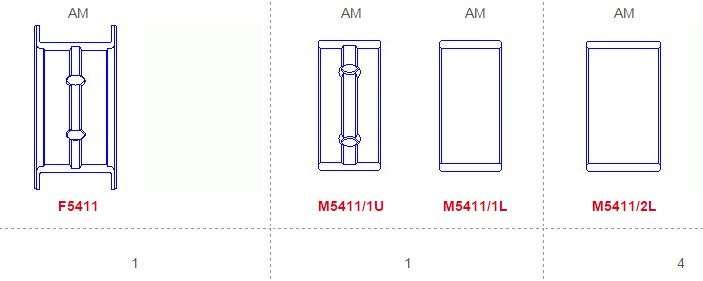 Peugeot main bearings-flanged (Size: 000 - 70mm+65mm SHAFT)
