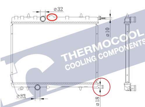 Peugeot radiator-cooling-aluminium (538x380x16)