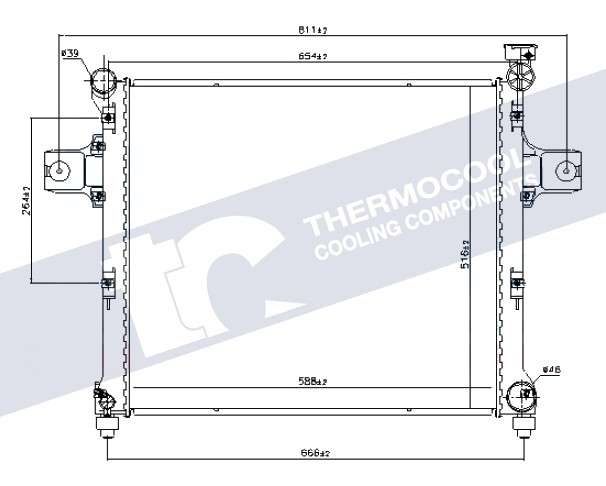 Jeep radiator-cooling-aluminium (588x508x32)