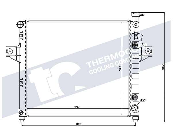 Jeep radiator-cooling-aluminium - 595x508x26 automatic