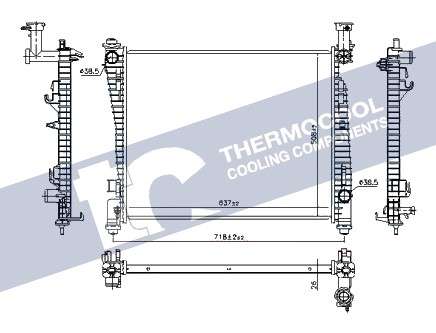 Jeep radiator-cooling-aluminium (637x508x26)