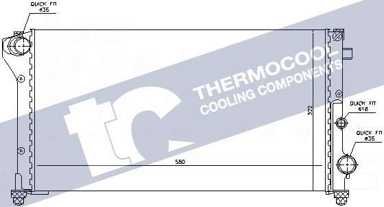 Fiat radiator-cooling-aluminium (580x322x16)