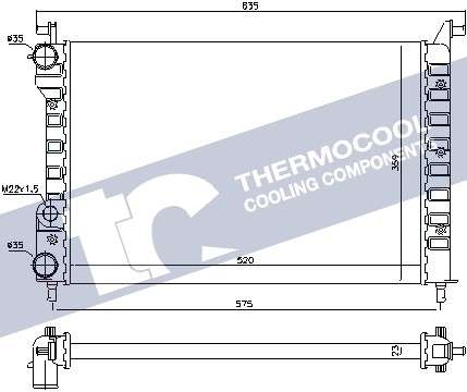 Fiat radiator-cooling-aluminium (520x360x34)