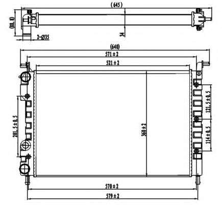 Fiat radiator-cooling-aluminium (520x360x23)