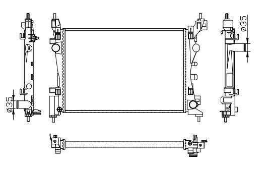 Fiat radiator-cooling-aluminium (540x378x22)